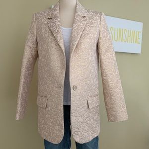 NWOT Zara Pink & Gold Brocade Blazer